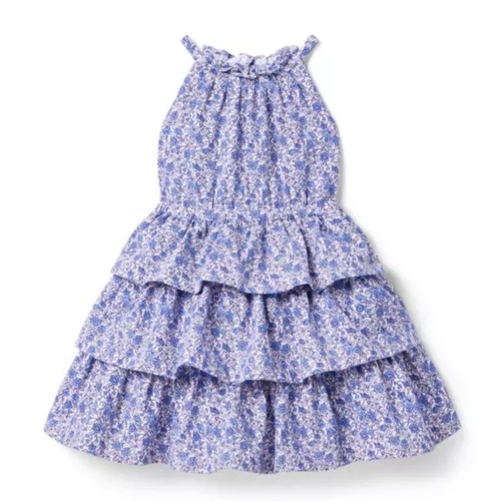 Janie And Jack Girls Floral Tiered Ruffle Dress